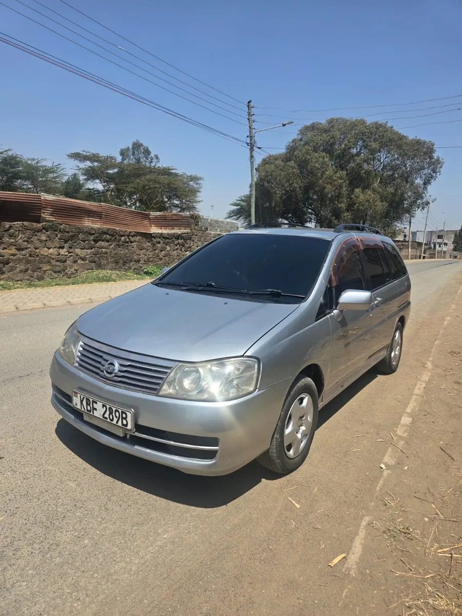 Silver Nissan Liberty: front three-quarter view