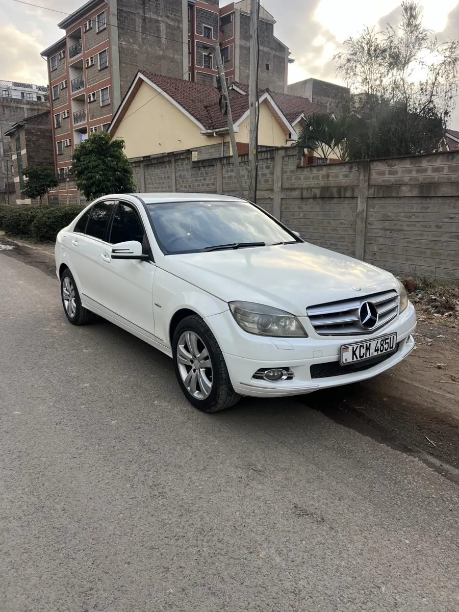 White Mercedes-Benz C200 CGI: front three-quarter view